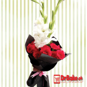 12 Fresh Roses & 2 Gladiolus Bouquet