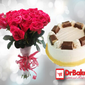 Kitkat Cake With Red Roses