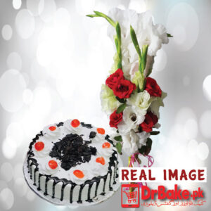 Fresh Gladiolus Bouquet With Cake.