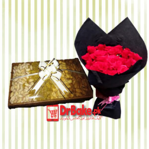 Smart Deal of 24 Roses & Half kg Dry Fruit Tray