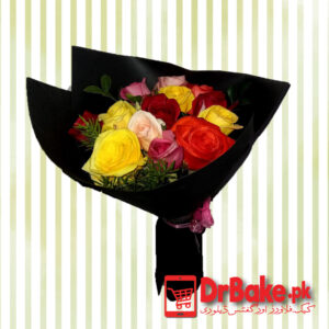 12 Fresh Multicolor Roses stems