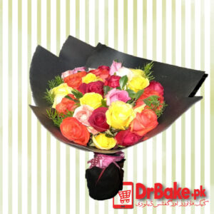 24 Fresh Multi color Roses Stems