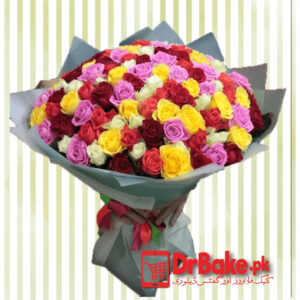 101 Fresh Multi color Roses Stems