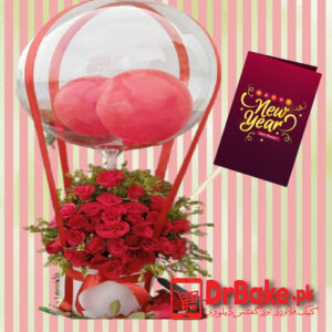 New Year Balloon & Flowers Box